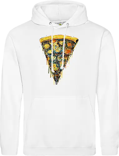 Starry slice - pizza, pizza lovers, food, Vincen Van Gogh, painting, funn, funny, memes, starry nights - Standard Hoodie