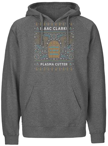 Isaac Clarke Ugly Sweater - dead, cosmos, survival horror, gaming, gamer, video game, isaac clarke, space, science fiction, plasma cutter, necromorph, unitology, the marker, michael altman, usg ishimura, ugly christmas sweater - Fairtrade Hoodie