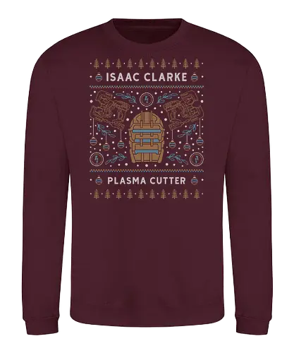 Isaac Clarke Ugly Sweater - dead, cosmos, survival horror, gaming, gamer, video game, isaac clarke, space, science fiction, plasma cutter, necromorph, unitology, the marker, michael altman, usg ishimura, ugly christmas sweater - Sweatshirt
