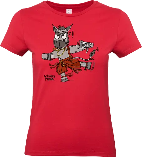 Der Esel (Mönch) (bunt) - comic, comics, comic style, comic stil, Pen and Paper, dungeons, dragons, esel, donkey, mönch, märchen, sage, zauberei - Standard T-Shirt (Women)