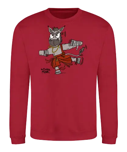 Der Esel (Mönch) (bunt) - comic, comics, comic style, comic stil, Pen and Paper, dungeons, dragons, esel, donkey, mönch, märchen, sage, zauberei - Sweatshirt