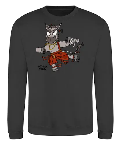 Der Esel (Mönch) (bunt) - comic, comics, comic style, comic stil, Pen and Paper, dungeons, dragons, esel, donkey, mönch, märchen, sage, zauberei - Sweatshirt