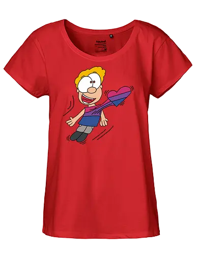 Herzschlag Bisexuell - comic, comics, comic style, comic stil, bisexuell, bi, lgbt, lgbtq, lgbtqia+, queer, liebe - Fairtrade Girl Shirt