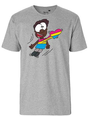 Herzschlag Pansexuell - comic, comics, comic style, comic stil, pansexuell, pan, lgbt, lgbtq, lgbtqia+, queer, liebe - Fairtrade T-Shirt