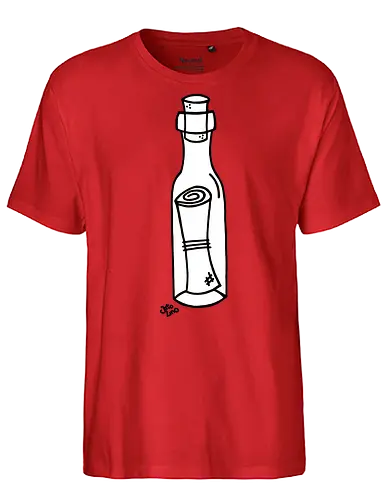 Flaschenpost (weiß) - Fairtrade T-Shirt