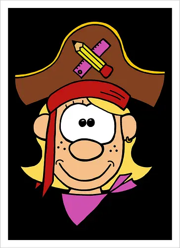 Schulpiratin (bunt)
