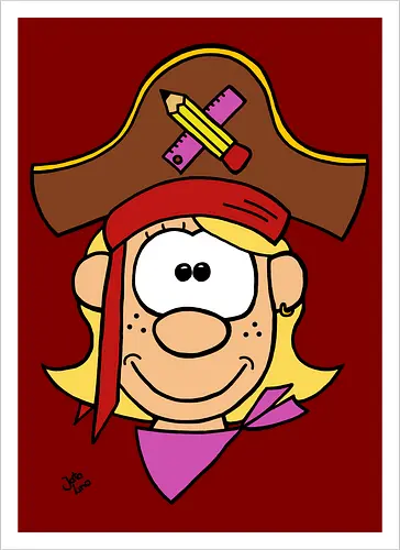 Schulpiratin (bunt)