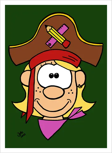 Schulpiratin (bunt)