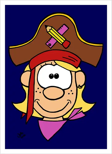 Schulpiratin (bunt)
