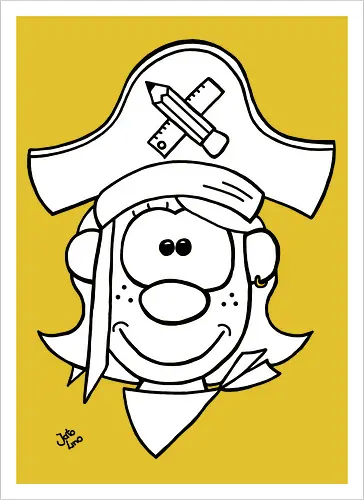 Schulpiratin (gold)