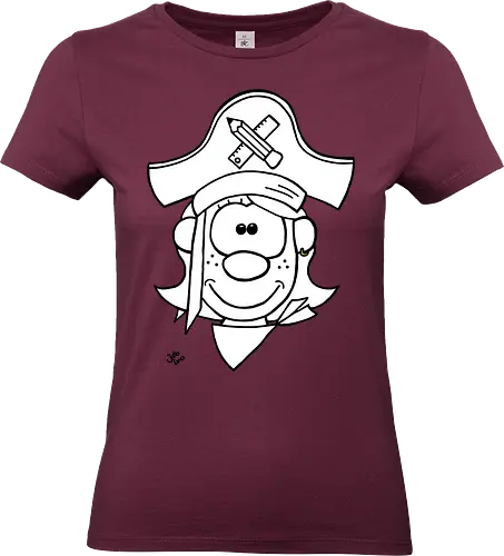 Schulpiratin (gold) - Augen, Comic, Comic Style, Comic Stil, Zeichnung, pirat, piratin, kapitän, einschulung, schule, mathe - Standard T-Shirt (Women)
