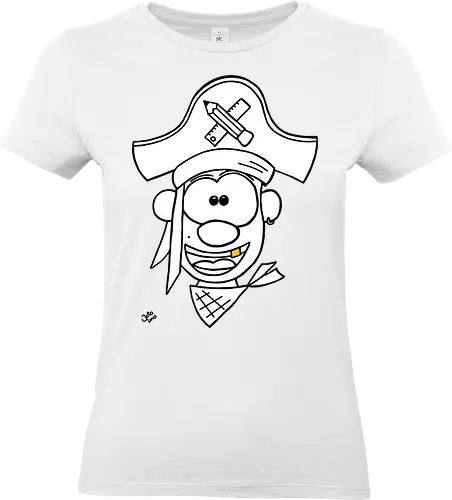 Schulpirat (gold) - Augen, Comic, Comic Style, Comic Stil, Zeichnung, pirat, piratin, kapitän, einschulung, schule, mathe - Standard T-Shirt (Women)