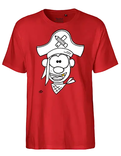 Schulpirat (gold) - Augen, Comic, Comic Style, Comic Stil, Zeichnung, pirat, piratin, kapitän, einschulung, schule, mathe - Fairtrade T-Shirt