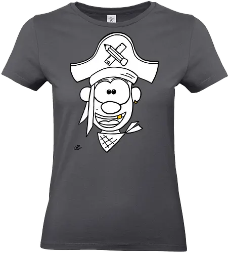 Schulpirat (gold) - Augen, Comic, Comic Style, Comic Stil, Zeichnung, pirat, piratin, kapitän, einschulung, schule, mathe - Standard T-Shirt (Women)