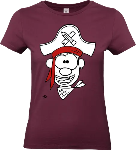 Schulpirat - Augen, Comic, Comic Style, Comic Stil, Zeichnung, pirat, piratin, kapitän, einschulung, schule, mathe - Standard T-Shirt (Women)