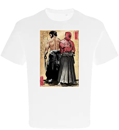 Mutant samurai and Red ronin woodblock