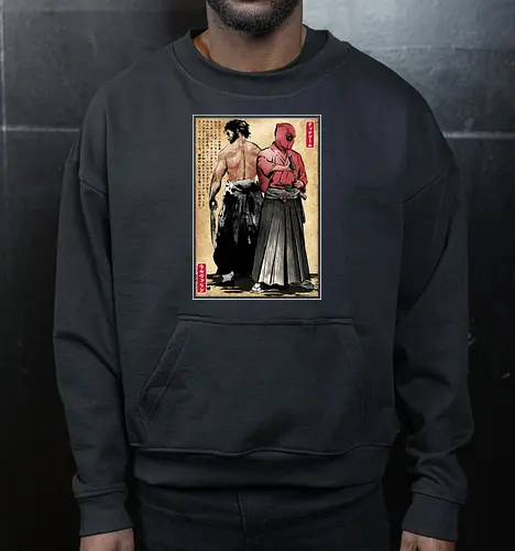 Mutant samurai and Red ronin woodblock