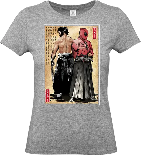 Mutant samurai and Red ronin woodblock - Standard T-Shirt (Women)