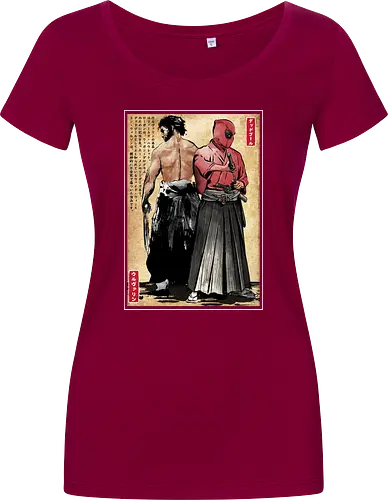 Mutant samurai and Red ronin woodblock