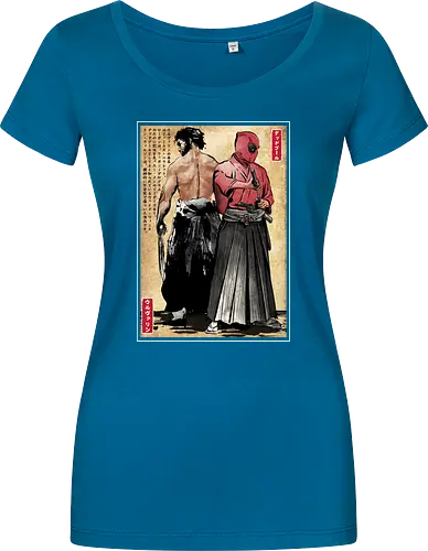 Mutant samurai and Red ronin woodblock