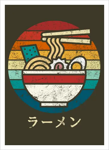 Ramen vintage - ramen, sushi, retro, vintage, japan - Artprint