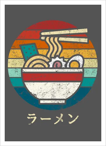 Ramen vintage - ramen, sushi, retro, vintage, japan - Artprint