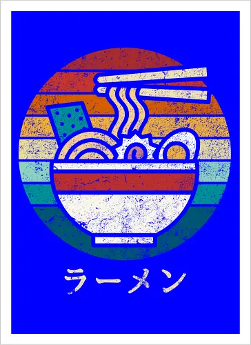 Ramen vintage - ramen, sushi, retro, vintage, japan - Artprint