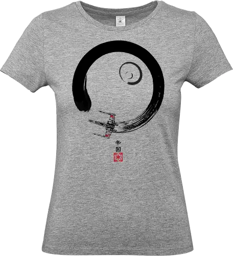 Red five enso - circle, falcon, galaxy, zen, millenium, movies, moon - Standard T-Shirt (Women)