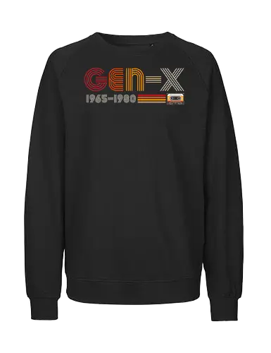 Retro Gen X - retro, gen x, millenials, cassette, 70s, 80s - Fairtrade Sweatshirt