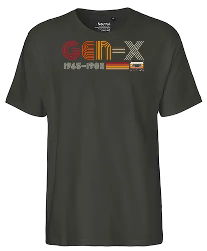 Retro Gen X - retro, gen x, millenials, cassette, 70s, 80s - Fairtrade T-Shirt