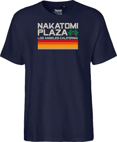 Retro plaza - retro, nakatomi plaza, bruce willis, die hard, action movies - Fairtrade T-Shirt