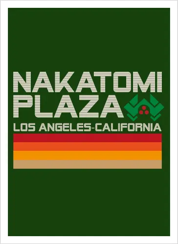 Retro plaza - retro, nakatomi plaza, bruce willis, die hard, action movies - Artprint
