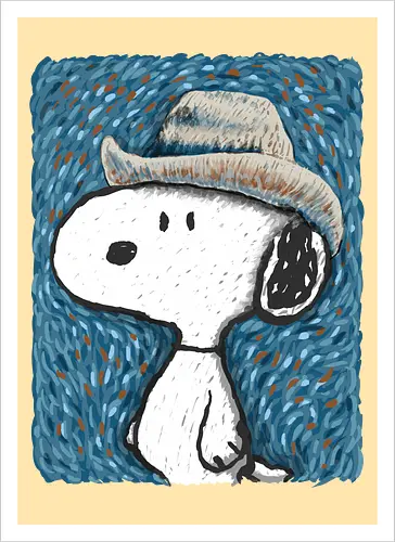 Snoop Van Dogh - cartoons, vincent van gogh, painter, funny - Artprint