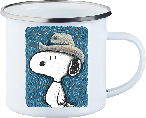 Snoop Van Dogh - cartoons, vincent van gogh, painter, funny - Enamel Mug