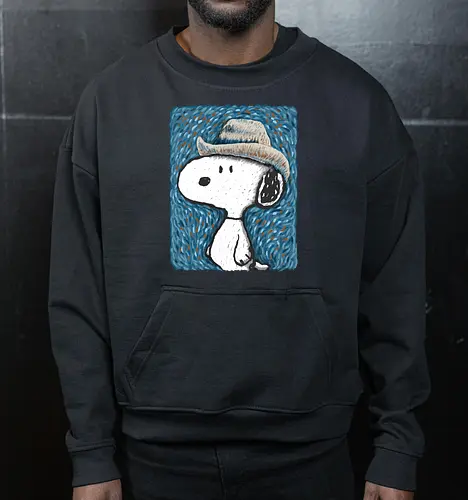 Snoop Van Dogh - cartoons, vincent van gogh, painter, funny - Cropped Sweatshirt