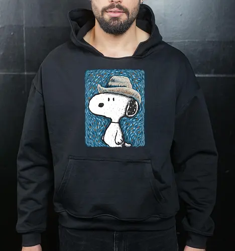 Snoop Van Dogh - cartoons, vincent van gogh, painter, funny - Cropped Hoodie