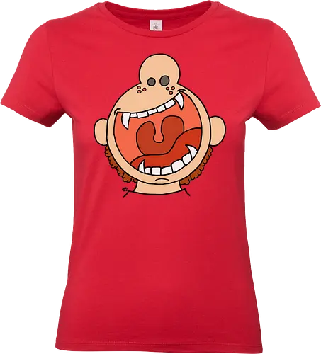 Fütter mich! (4) - comic, comics, comic style, comic stil, monster, halloween, kind, kinder, niedlich, mund, zähme, baby, lätzchen, hunger, füttern - Standard T-Shirt (Women)