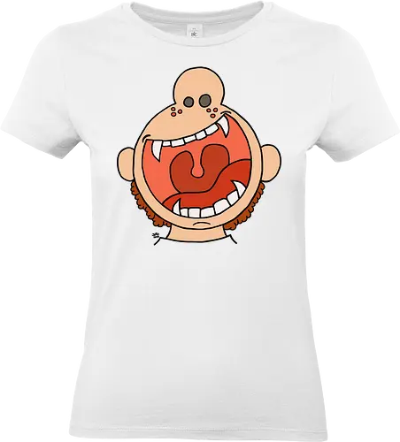 Fütter mich! (4) - comic, comics, comic style, comic stil, monster, halloween, kind, kinder, niedlich, mund, zähme, baby, lätzchen, hunger, füttern - Standard T-Shirt (Women)