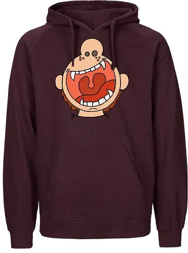 Fütter mich! (4) - comic, comics, comic style, comic stil, monster, halloween, kind, kinder, niedlich, mund, zähme, baby, lätzchen, hunger, füttern - Fairtrade Hoodie