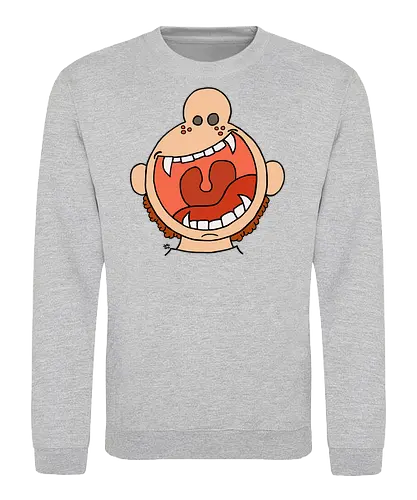 Fütter mich! (4) - comic, comics, comic style, comic stil, monster, halloween, kind, kinder, niedlich, mund, zähme, baby, lätzchen, hunger, füttern - Sweatshirt
