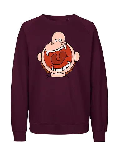 Fütter mich! (3) - comic, comics, comic style, comic stil, monster, halloween, kind, kinder, niedlich, mund, zähme, baby, lätzchen, hunger, füttern - Fairtrade Sweatshirt