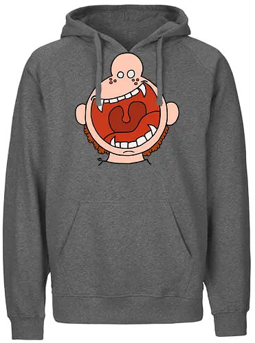 Fütter mich! (3) - comic, comics, comic style, comic stil, monster, halloween, kind, kinder, niedlich, mund, zähme, baby, lätzchen, hunger, füttern - Fairtrade Hoodie