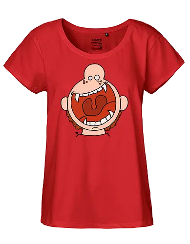 Fütter mich! (3) - comic, comics, comic style, comic stil, monster, halloween, kind, kinder, niedlich, mund, zähme, baby, lätzchen, hunger, füttern - Fairtrade Girl Shirt