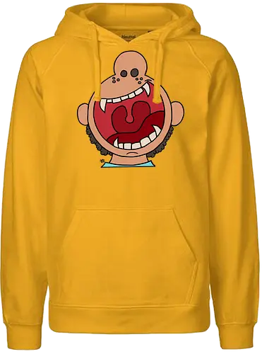 Fütter mich! (6) - comic, comics, comic style, comic stil, monster, halloween, kind, kinder, niedlich, mund, zähme, baby, lätzchen, hunger, füttern - Fairtrade Hoodie