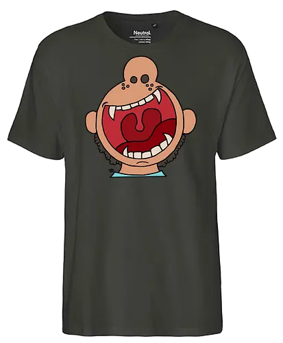 Fütter mich! (6) - comic, comics, comic style, comic stil, monster, halloween, kind, kinder, niedlich, mund, zähme, baby, lätzchen, hunger, füttern - Fairtrade T-Shirt