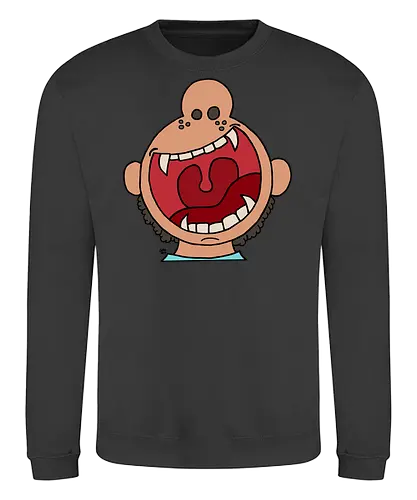 Fütter mich! (6) - comic, comics, comic style, comic stil, monster, halloween, kind, kinder, niedlich, mund, zähme, baby, lätzchen, hunger, füttern - Sweatshirt