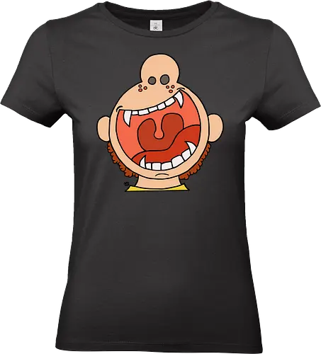 Fütter mich! (8) - comic, comics, comic style, comic stil, monster, halloween, kind, kinder, niedlich, mund, zähme, baby, lätzchen, hunger, füttern - Standard T-Shirt (Women)