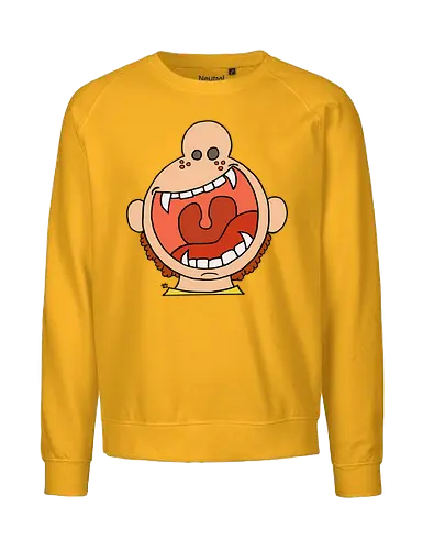 Fütter mich! (8) - comic, comics, comic style, comic stil, monster, halloween, kind, kinder, niedlich, mund, zähme, baby, lätzchen, hunger, füttern - Fairtrade Sweatshirt