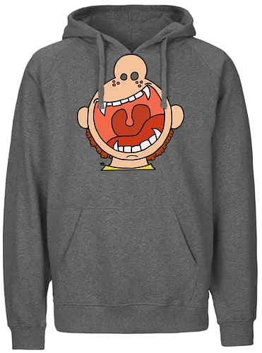 Fütter mich! (8) - comic, comics, comic style, comic stil, monster, halloween, kind, kinder, niedlich, mund, zähme, baby, lätzchen, hunger, füttern - Fairtrade Hoodie