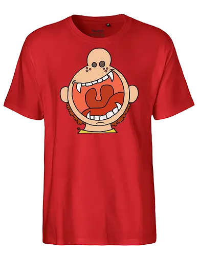Fütter mich! (8) - comic, comics, comic style, comic stil, monster, halloween, kind, kinder, niedlich, mund, zähme, baby, lätzchen, hunger, füttern - Fairtrade T-Shirt